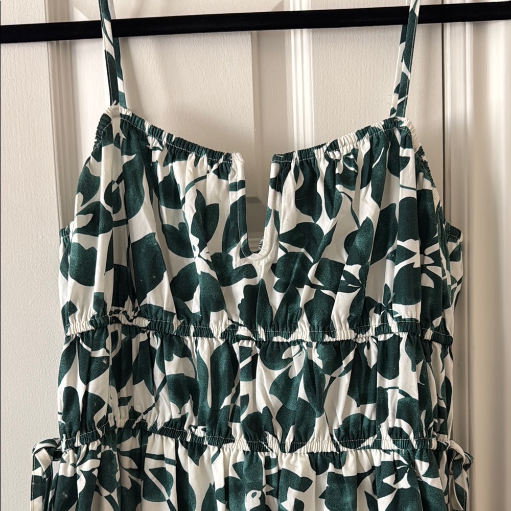 Moon River Green and White Patterned Dress